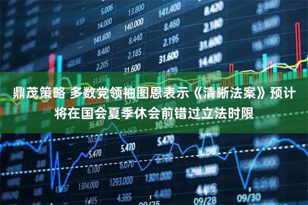 鼎茂策略 多数党领袖图恩表示《清晰法案》预计将在国会夏季休会前错过立法时限